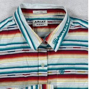 Ariat Real Womens Kirby Stretch Western Shirt Aztec Multi Stripe Fitted  L/S
